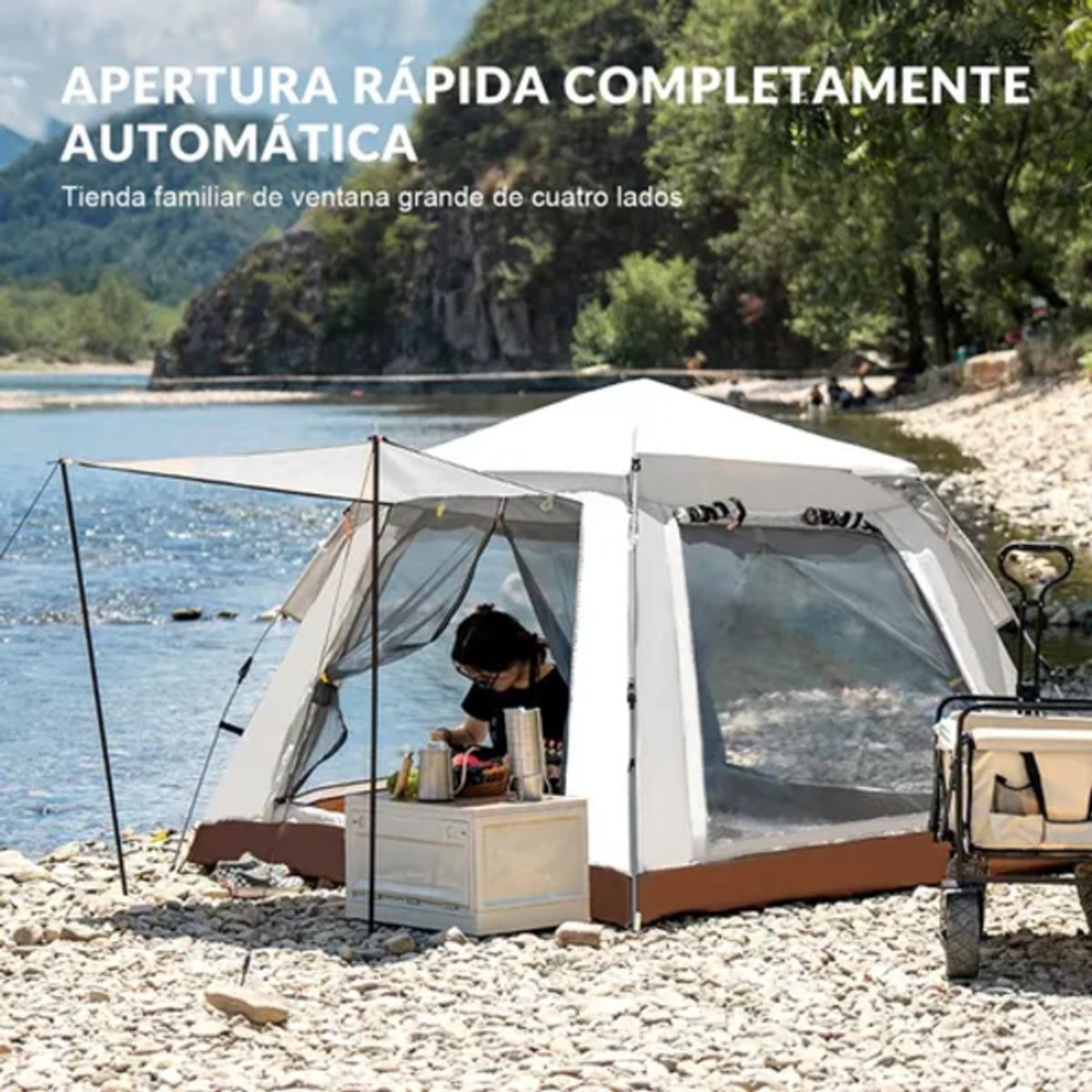 GENERICO - Tienda campaña 240x240cm 4-8 personas