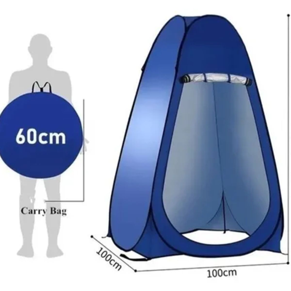 GENERICO - Carpa baño camping vestidor portátil ducha solar azul