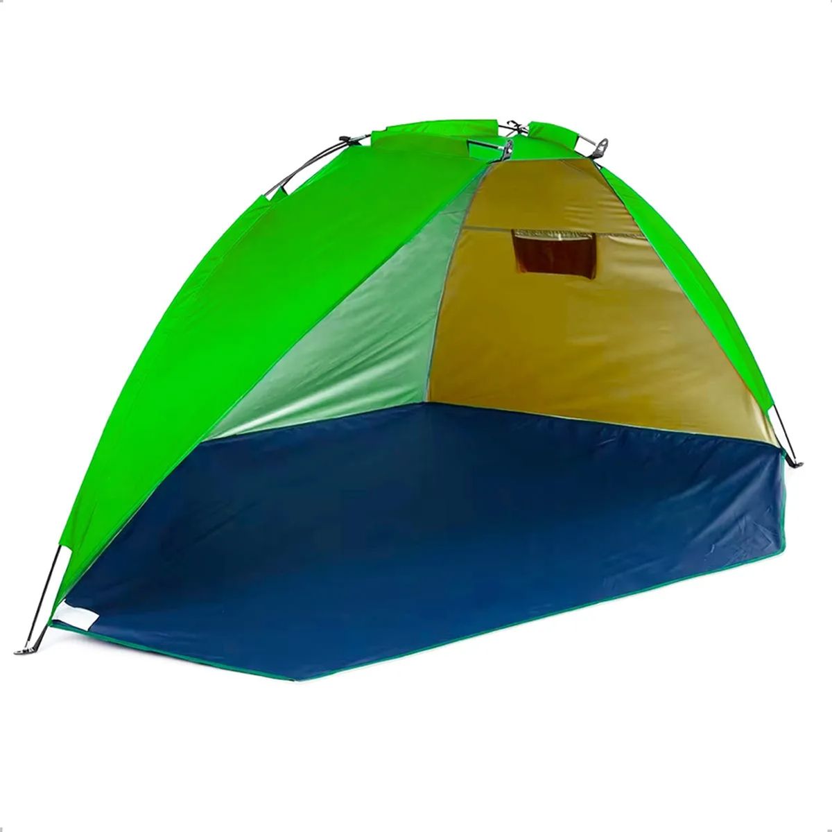 GENERICO - Media carpa playa 2-3 personas verde/naranja