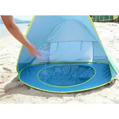 GENERICO - Tienda playa bebé piscina 2 en 1 celeste
