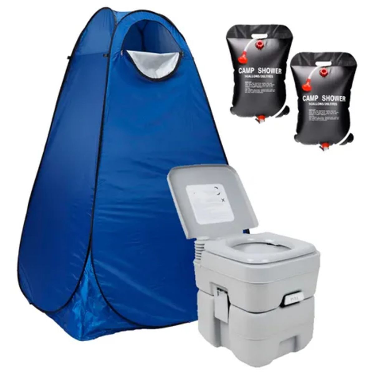 GENERICO - Carpa alta baño vestidor +baño químico 2 duchas
