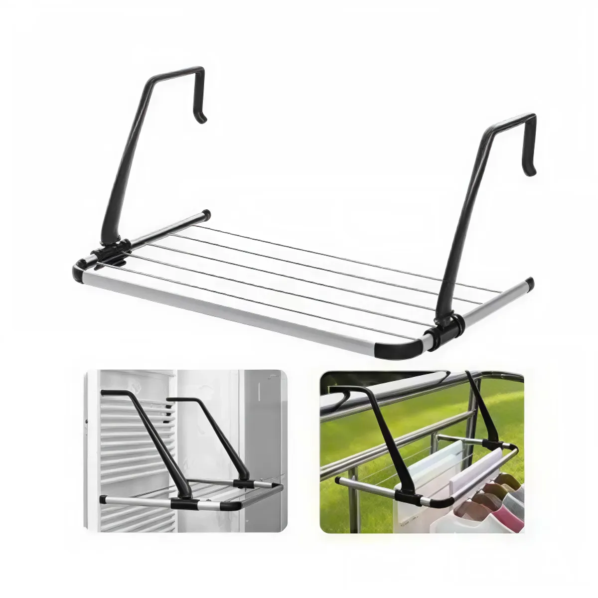 MOVI - Tendedero Plegable Acero Inoxidable Balcón Ventana Radiador