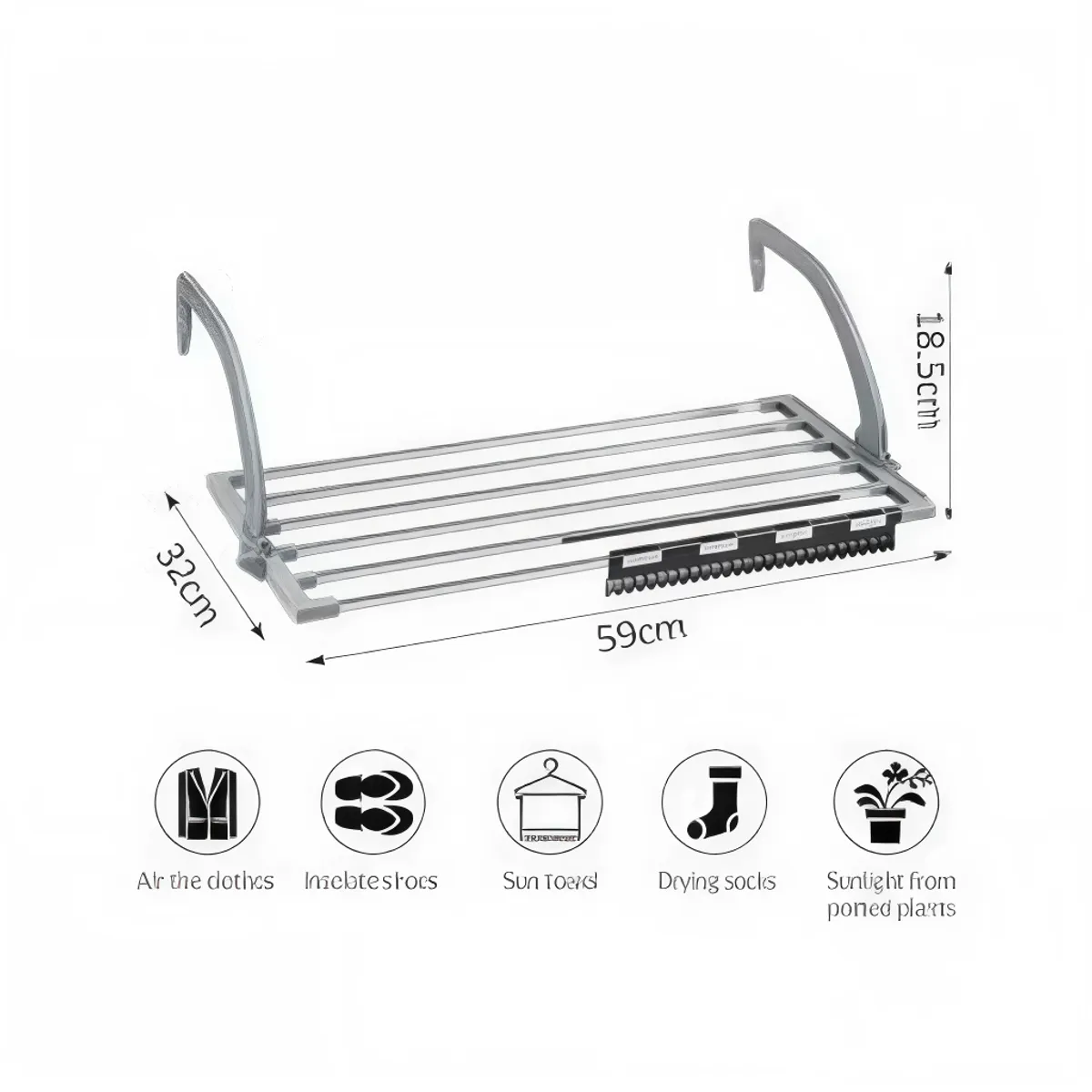 MOVI - Tendedero Plegable Acero Inoxidable Balcón Ventana Radiador