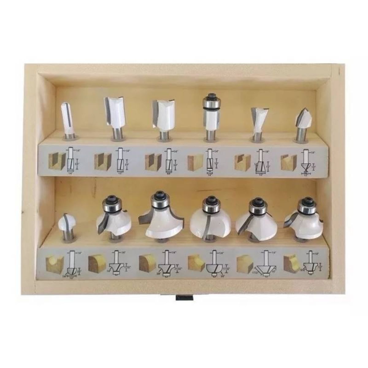 MAKITA - Set 12 pzs Fresas 1/4 Makita D-53584