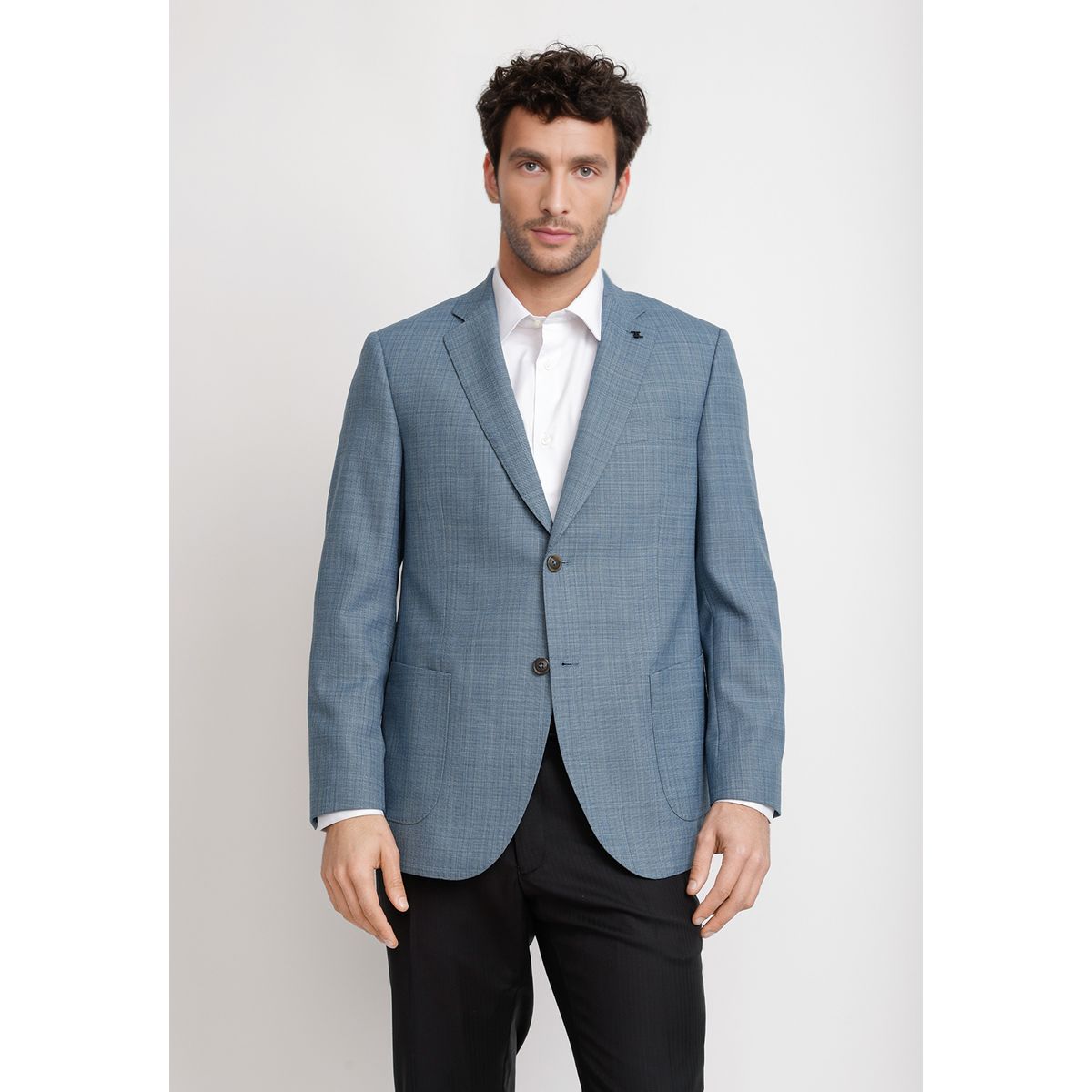 TRIAL - Chaqueta Hombre Formal Coderas Executive Celeste
