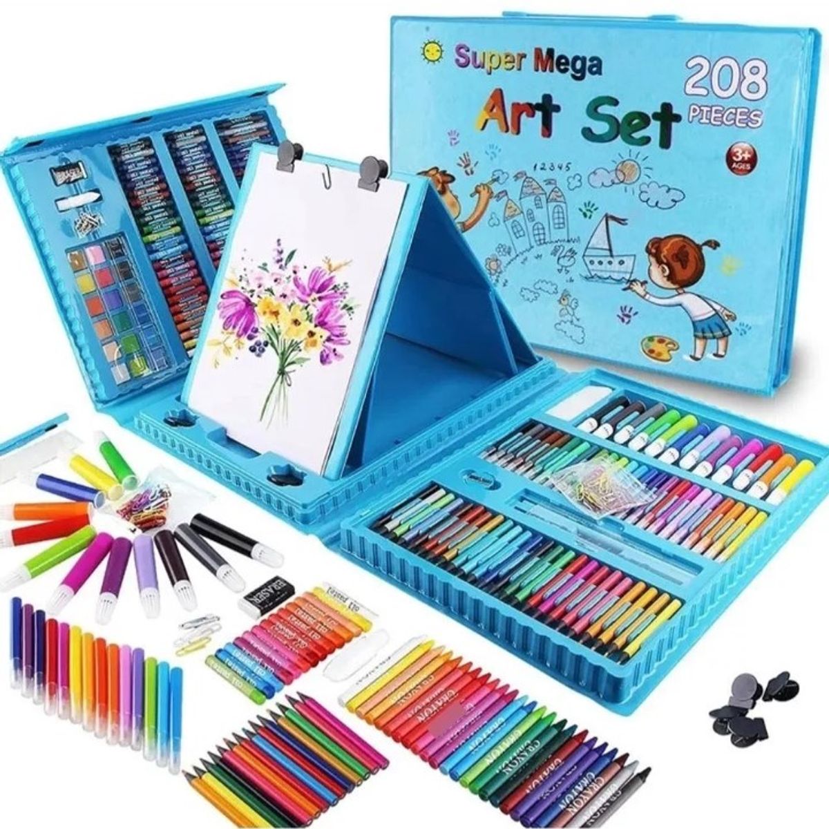 GENERICO - Set De Dibujo Portátil 208 Piezas De Arte Para Niños Kit