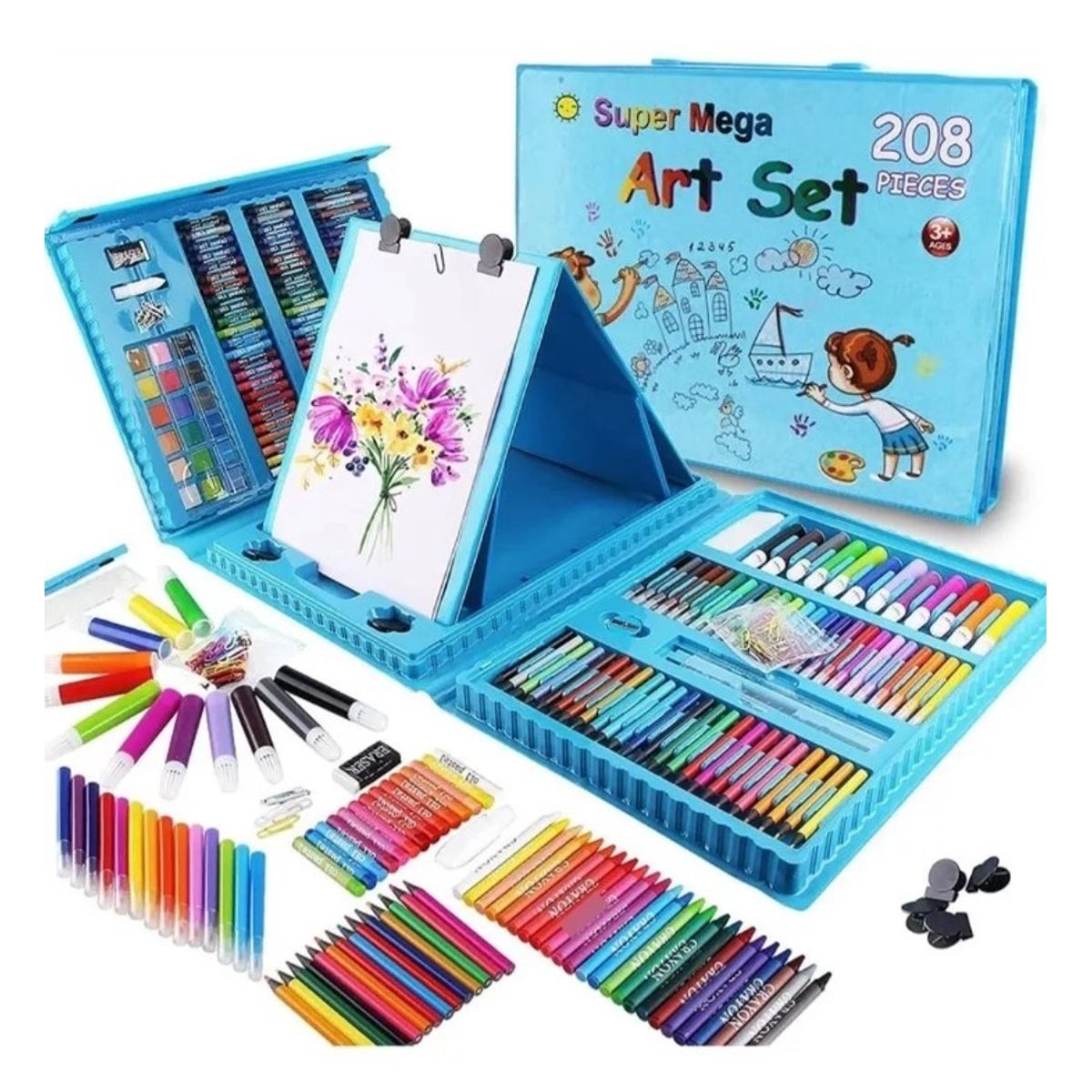 GENERICO - Set De Dibujo Portátil 208 Piezas De Arte Para Niños Kit