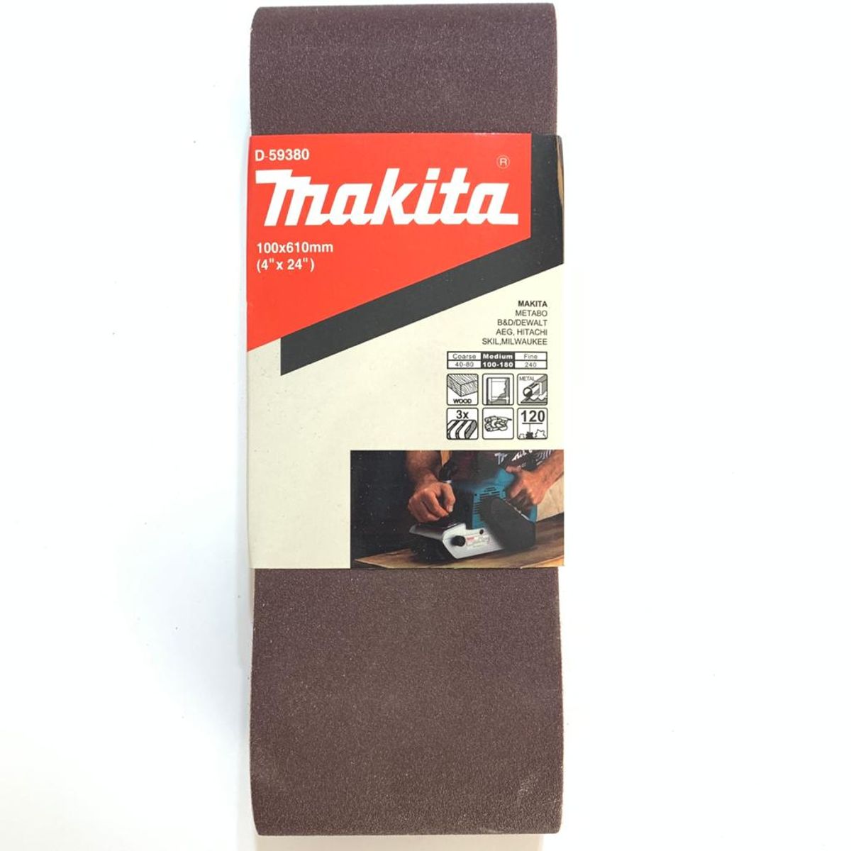 Lijas Banda 3unids 4x24'' 610x100mm Grano 120 Makita D-59380, marca MAKITA - Foto Principal