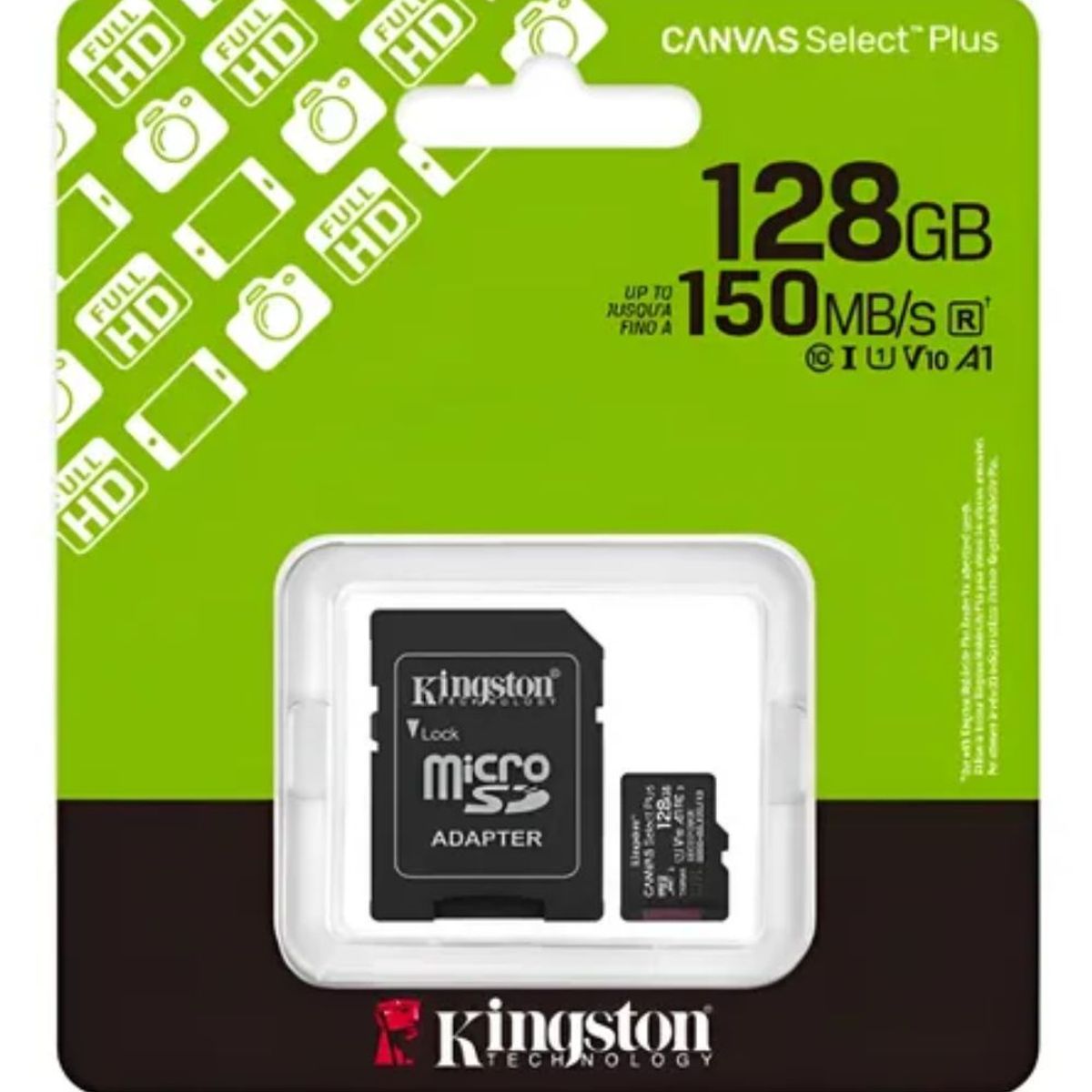 KINGSTON - Tarjeta De Memoria Kingston Microsd 128gb 150mbs V10 A1
