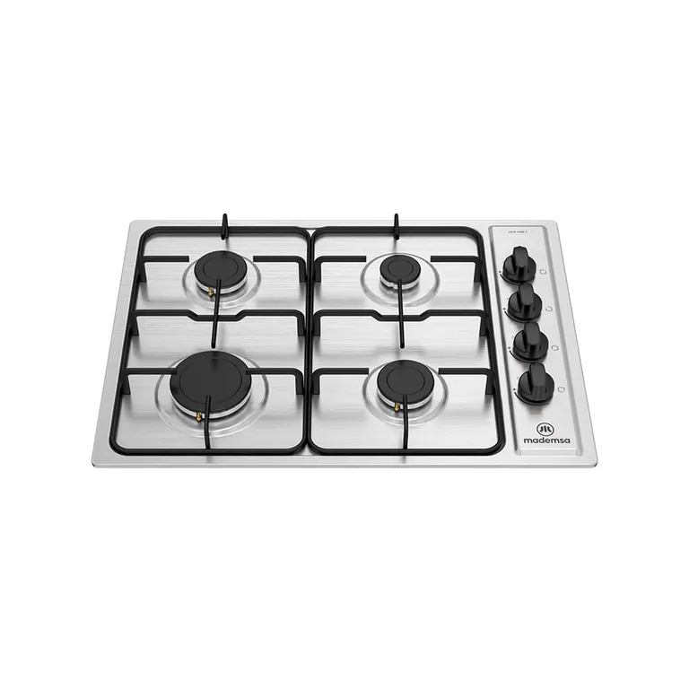 MADEMSA Encimera a Gas 4 Platos Encendido Eléctrico MCE 435E T Inox