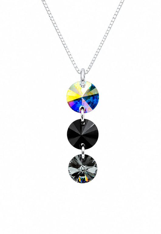 Collar Rafaela Plata 925 creado con cristales de Swarovski Jet Negro TALLA UNICA
