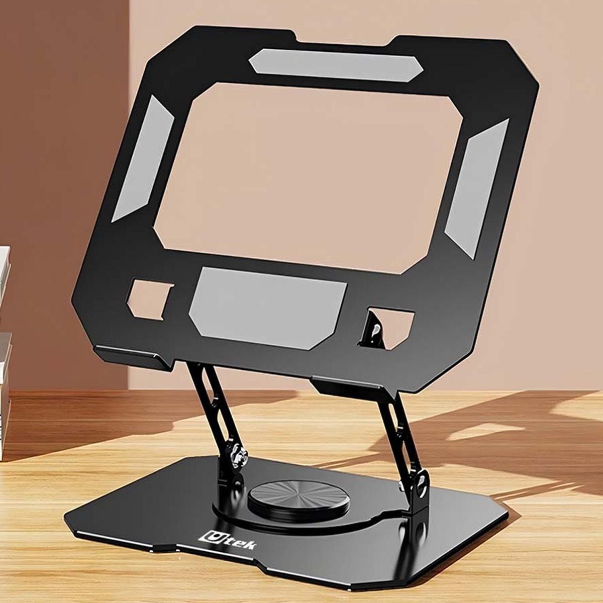 UTEK - SOPORTE METALICO NOTEBOOK Y TABLET GIRATORIO Y PLEGABLE