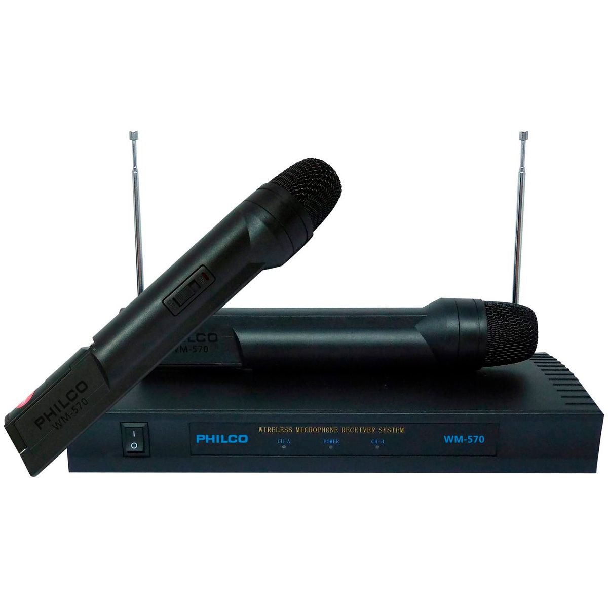 PHILCO - Kit De Dos Microfonos Inalámbricos Receptor VHF Philco WM570