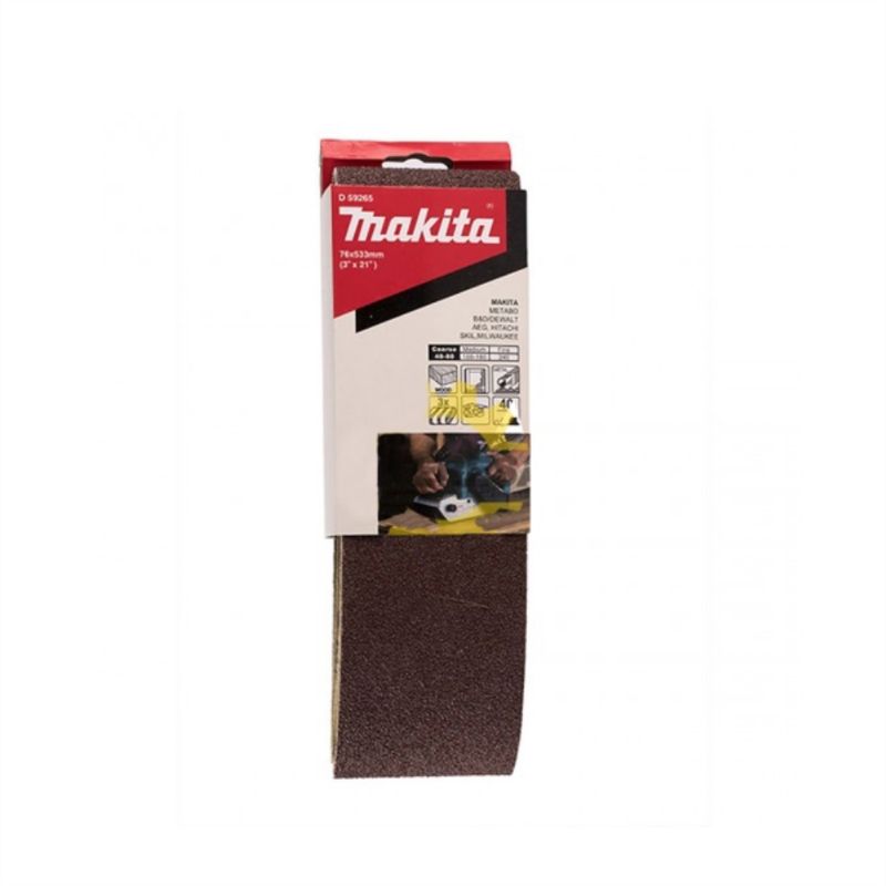 MAKITA - Lija banda 3 x 21"  g 40 madera-metal pack3