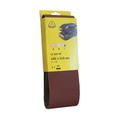 KLINGSPOR - Lija banda madera metal 4x24" G80 3pzas