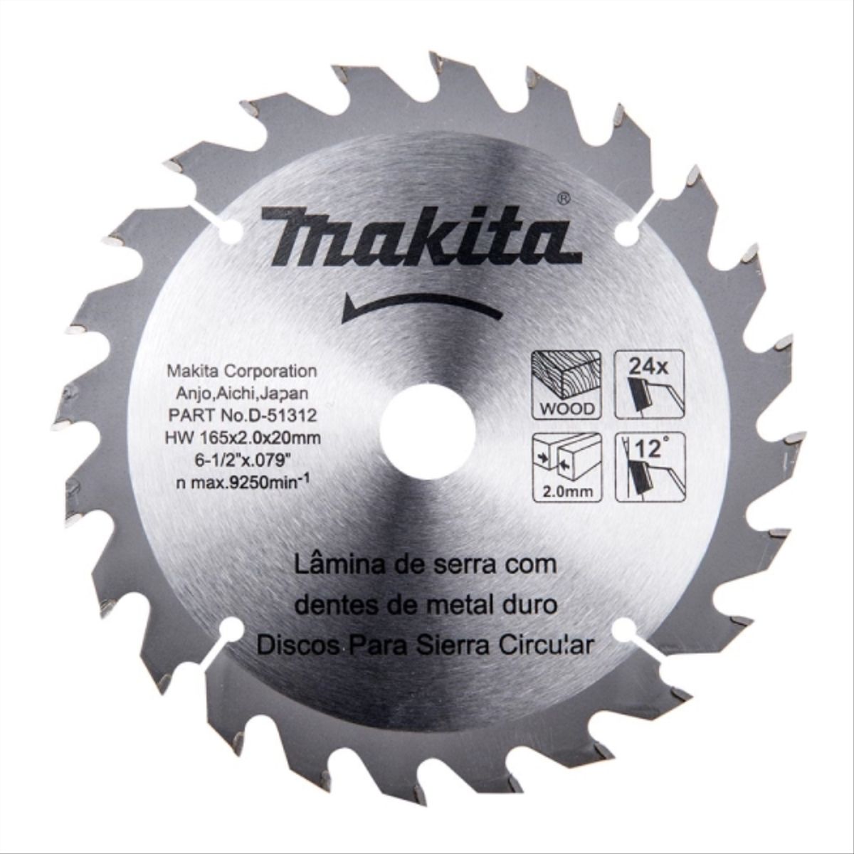MAKITA - Disco sierra madera 6 1/2" 24 dientes
