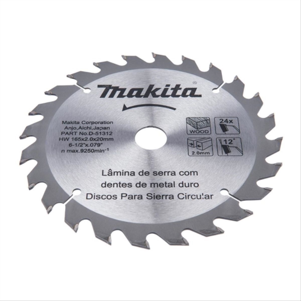 MAKITA - Disco sierra madera 6 1/2" 24 dientes