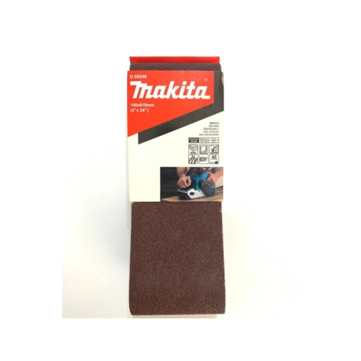 MAKITA - Lija banda madera metal 4x24" G40 3pzas