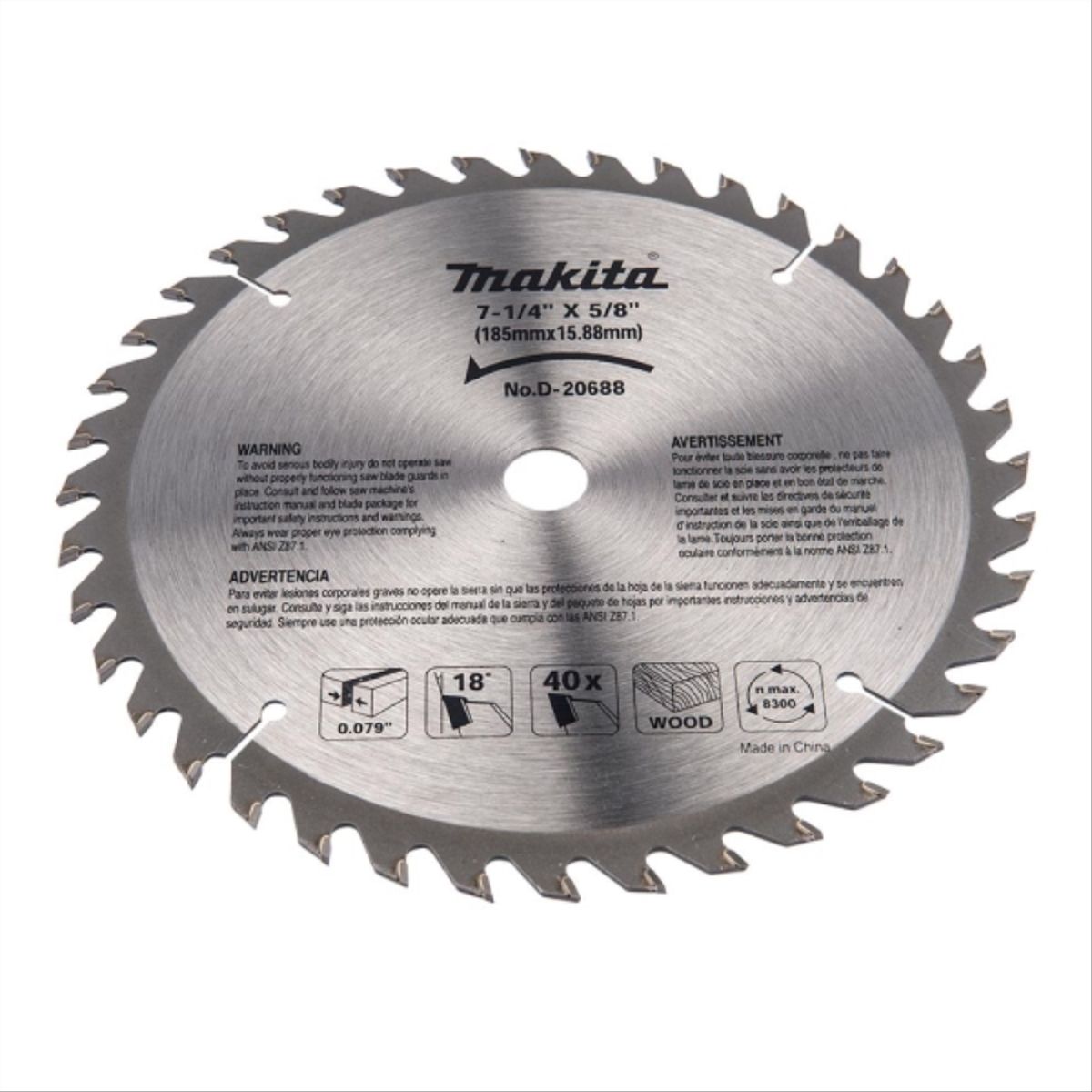 MAKITA - Disco sierra madera 7 1/4" 40 dientes D-20688