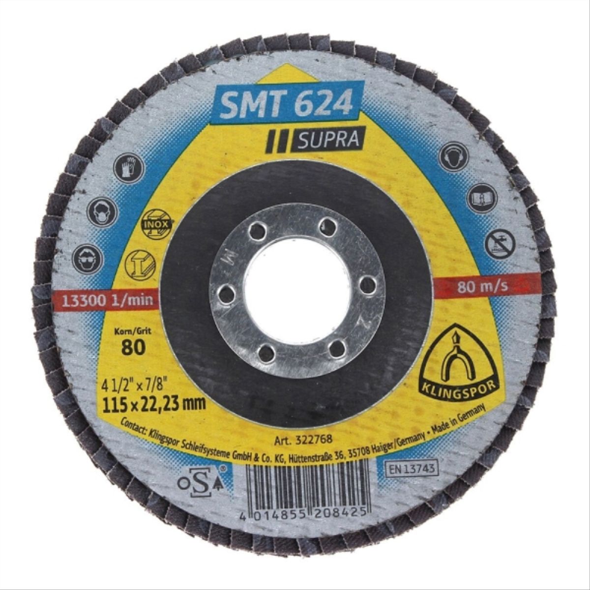 KLINGSPOR - Disco traslapado SMT 624 4 1/2" G80