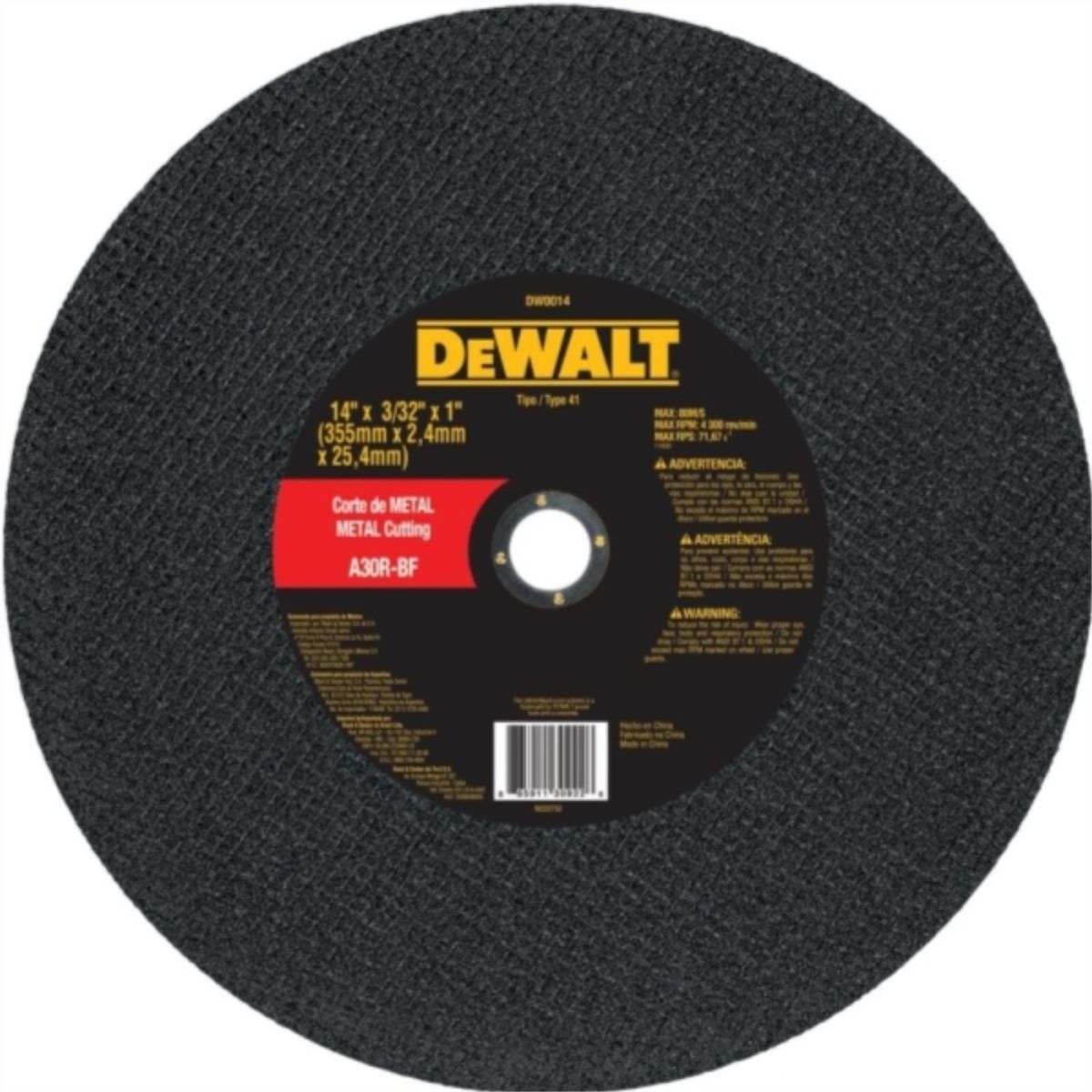 DEWALT - Disco Corte Metal 14" X 2,4MM DW0014