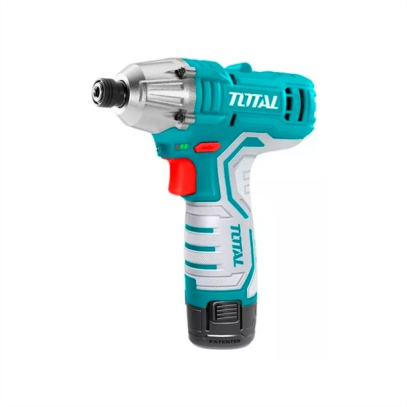TOTAL - Atornillador impacto 12v 2 baterias + cargador tirli1201