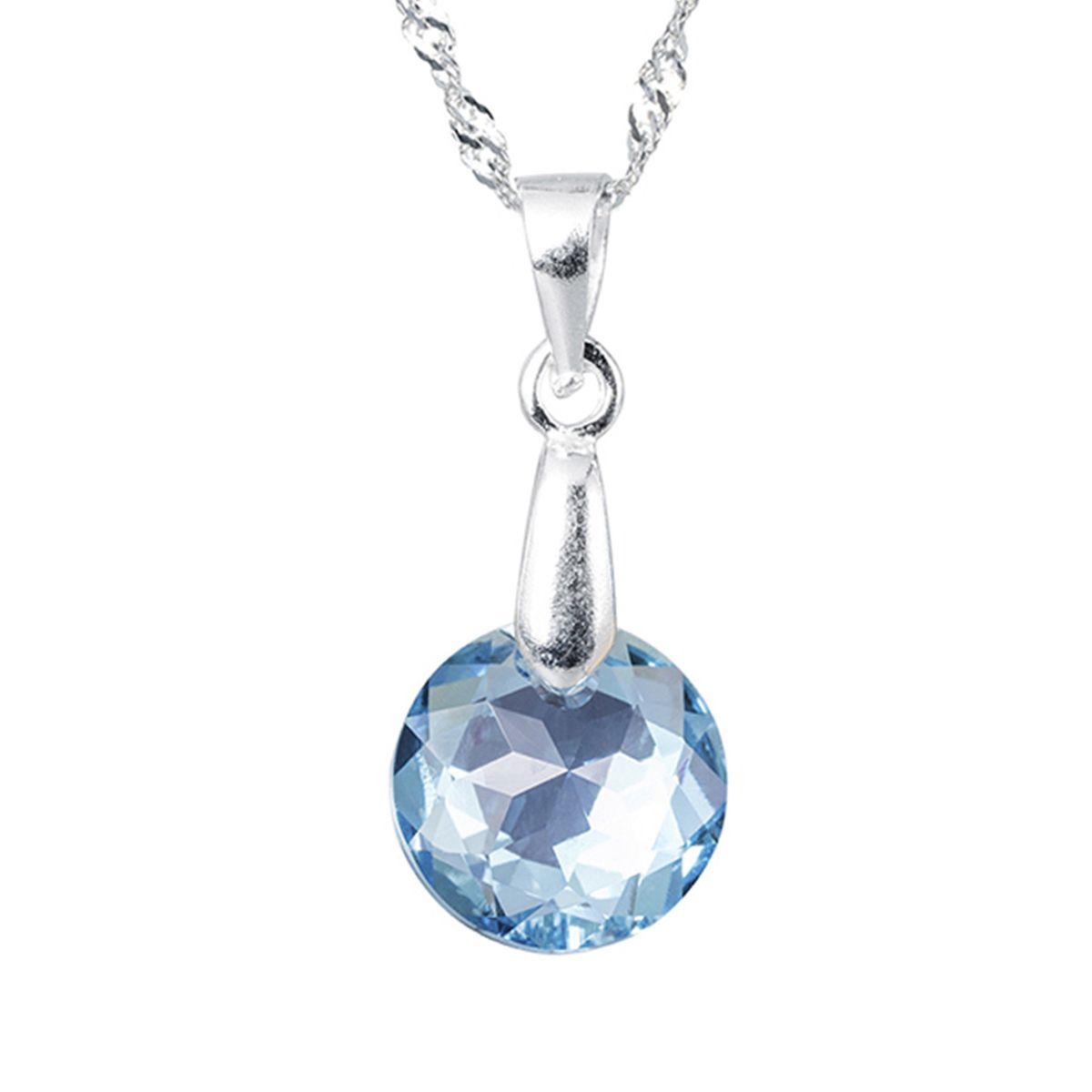 JOYAS MONTERO - Collar Gran Gracia Plata 925 creado con cristales de Swarovski® Aquamarine