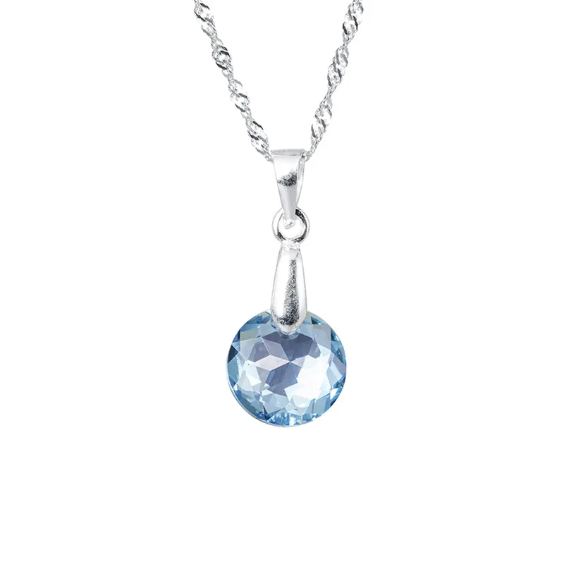 JOYAS MONTERO - Collar Gran Gracia Plata Italiana 925 y Cristales Genuinos Aquamarine