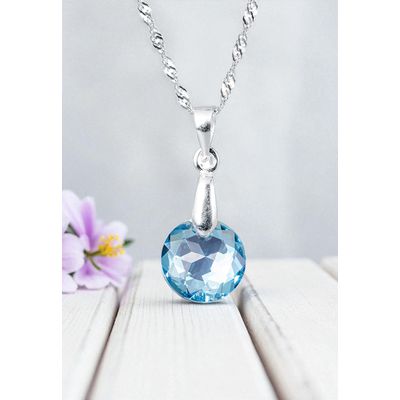 Imagen 2 del producto Collar Gran Gracia Plata 925 creado con cristales de Swarovski® Aquamarine