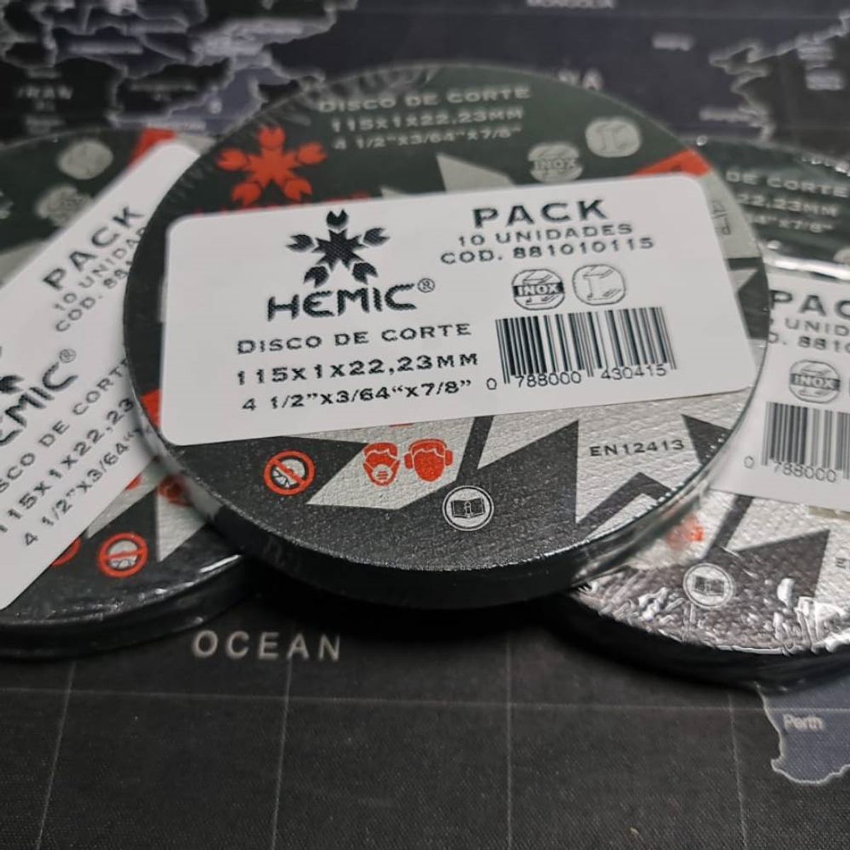 HEMIC - Disco corte 4 1/2" 1mm 10uds