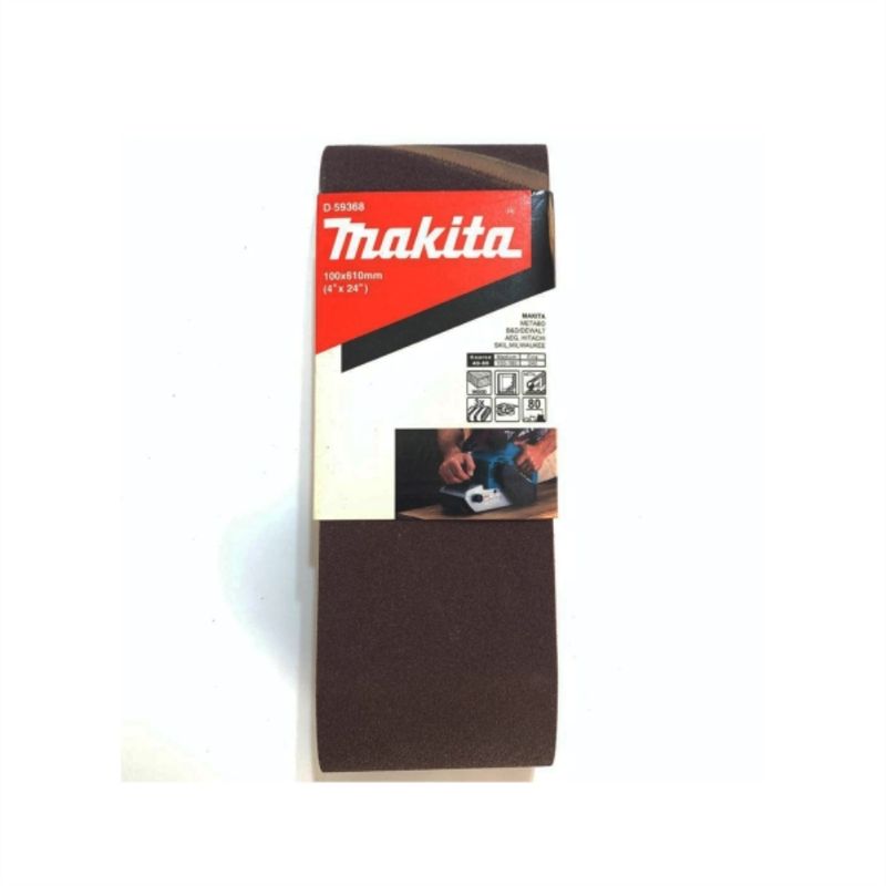MAKITA - Lija banda madera metal 4x24" G80 3pzas