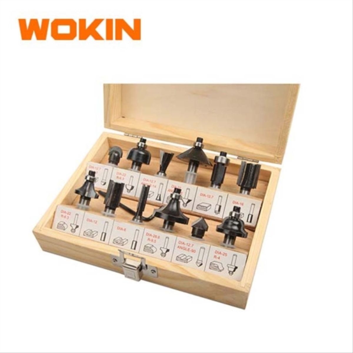 WOKIN - Set fresas 1/4" 12 piezas