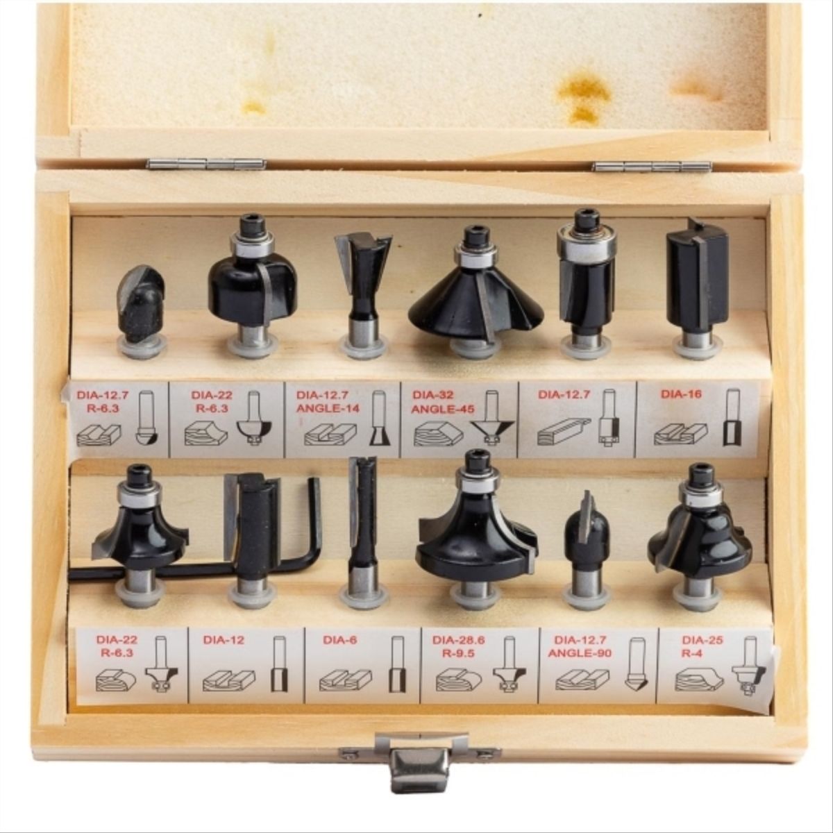 WOKIN - Set fresas 1/4" 12 piezas