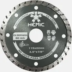 HEMIC - Disco diamantado turbo 4 1/2"