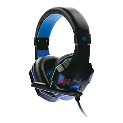 DBLUE - Audífonos Gamer Con Led Azul Conector 35mm Audio Y Mic - Ps