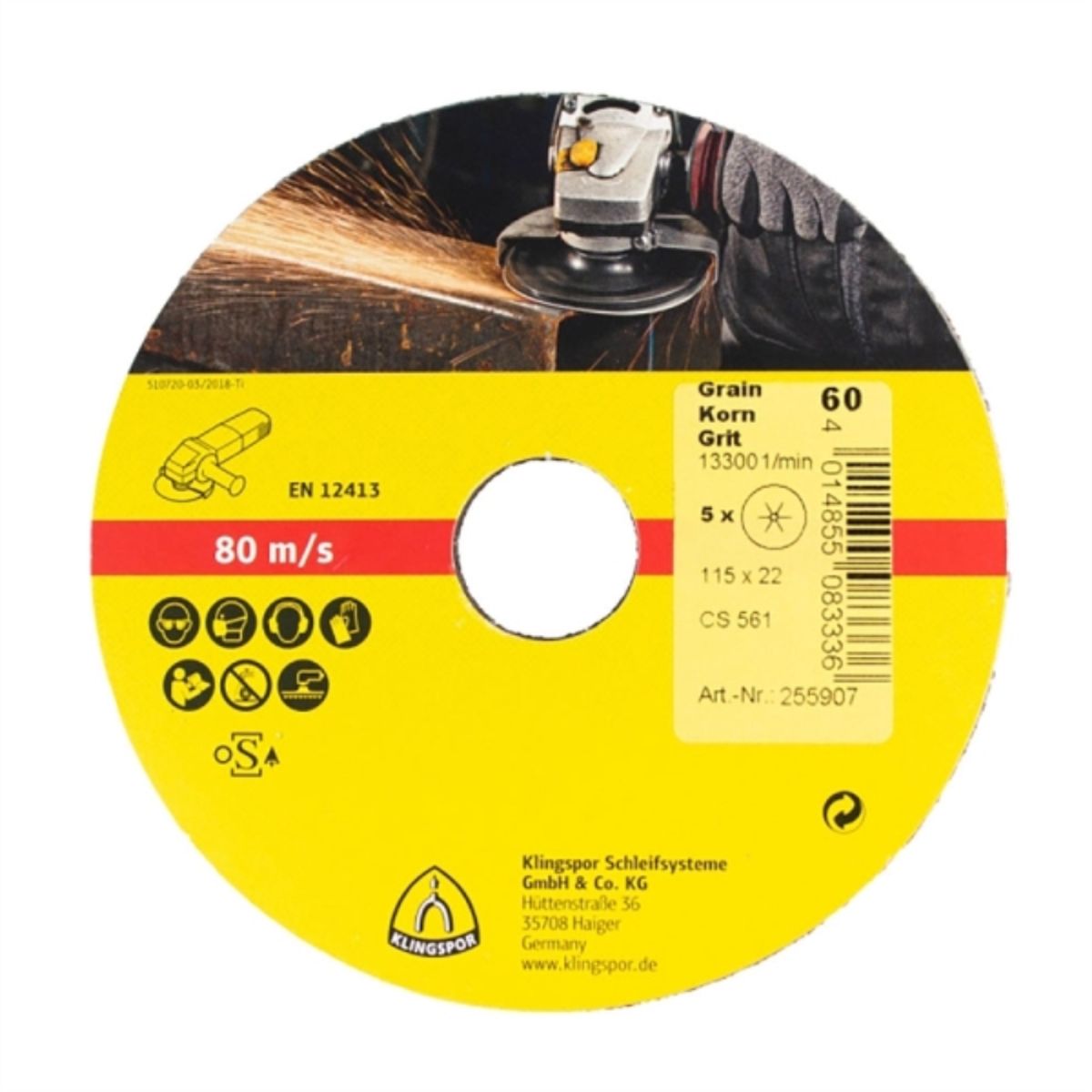 KLINGSPOR - Display disco fibra CS561 115x22 G60 5uds