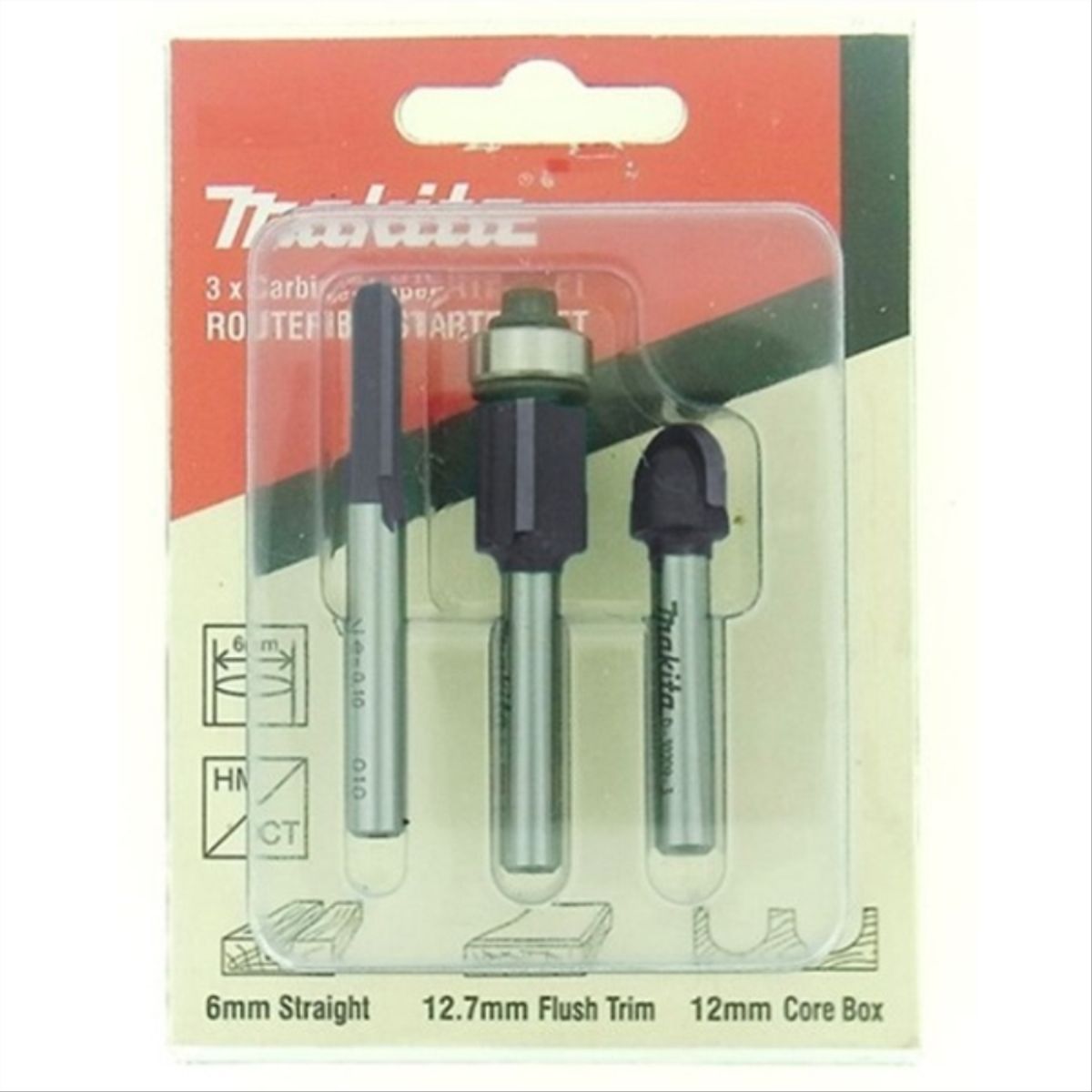 MAKITA - Set 3 fresas toma 1/4