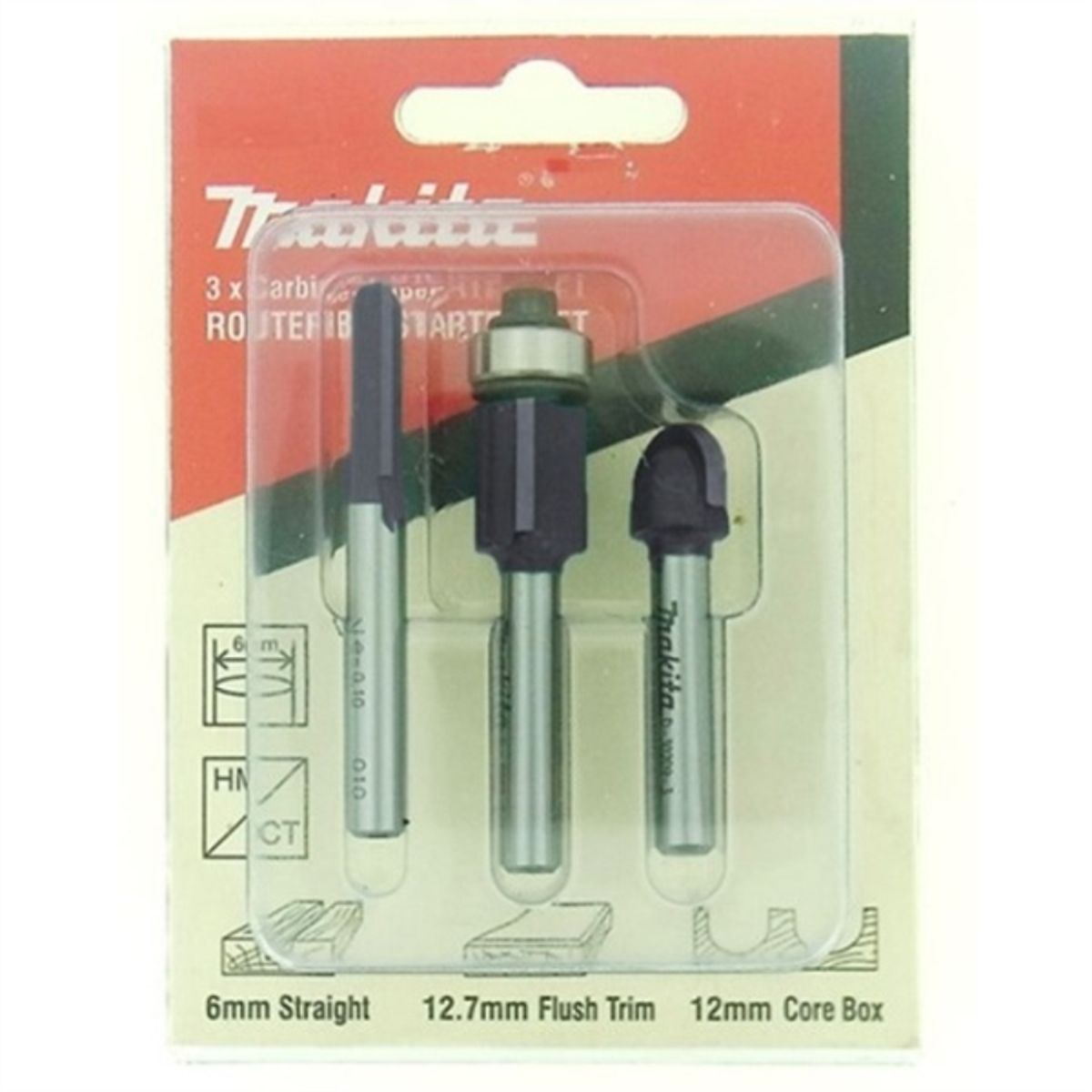 MAKITA - Set 3 fresas toma 1/4