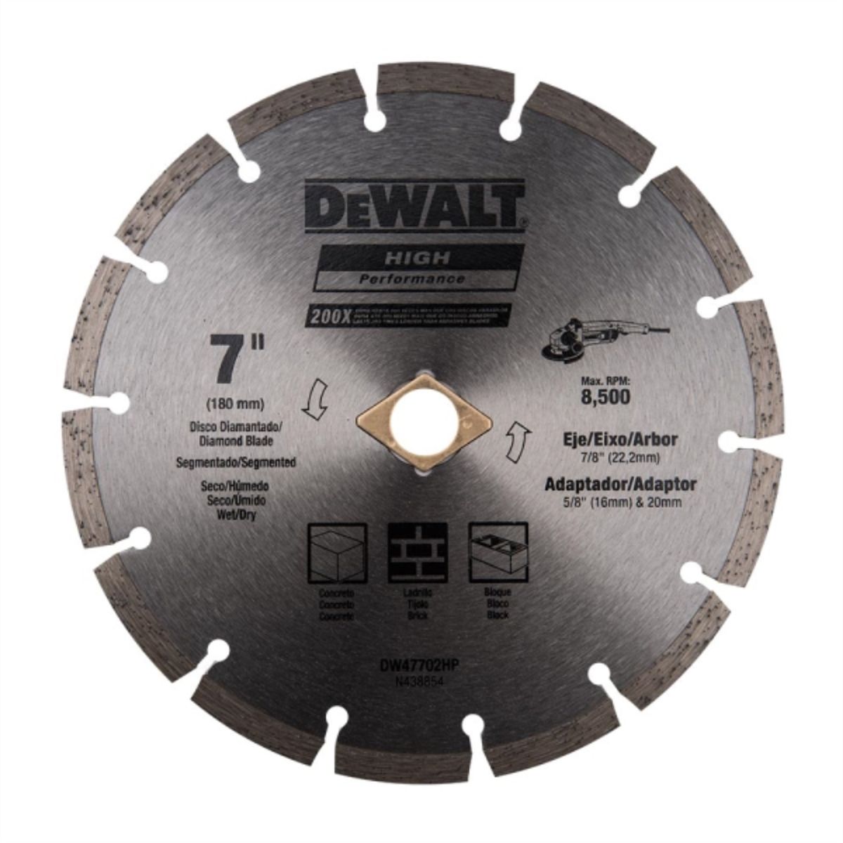 DEWALT - Disco diamantado segmentado concreto 7"