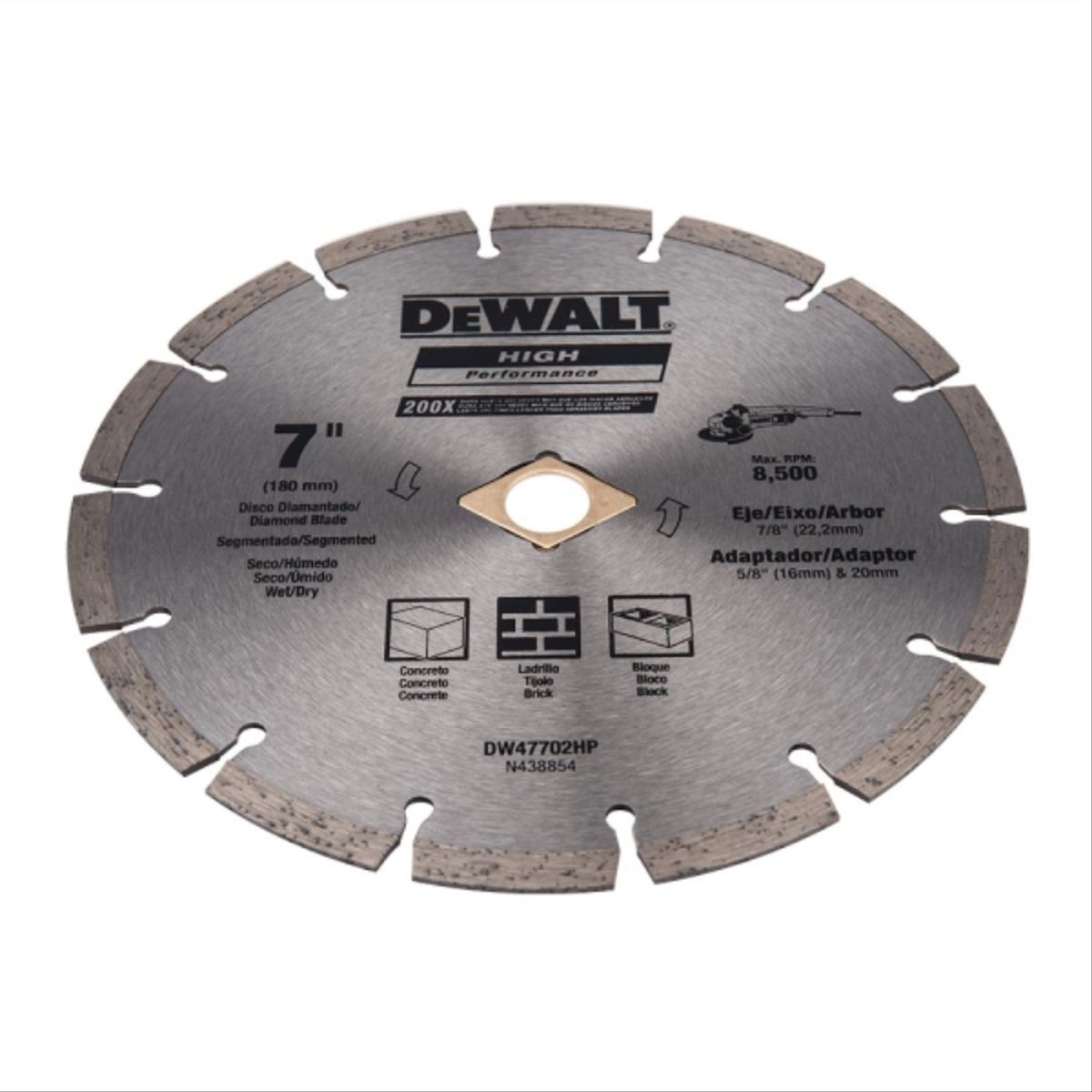 DEWALT - Disco diamantado segmentado concreto 7"