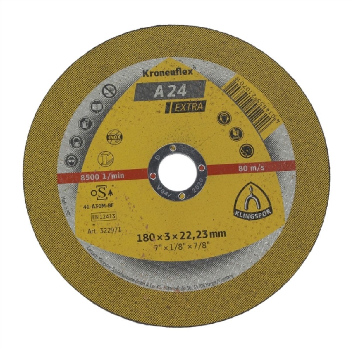 KLINGSPOR - Disco corte metal 7" x 3mm extra