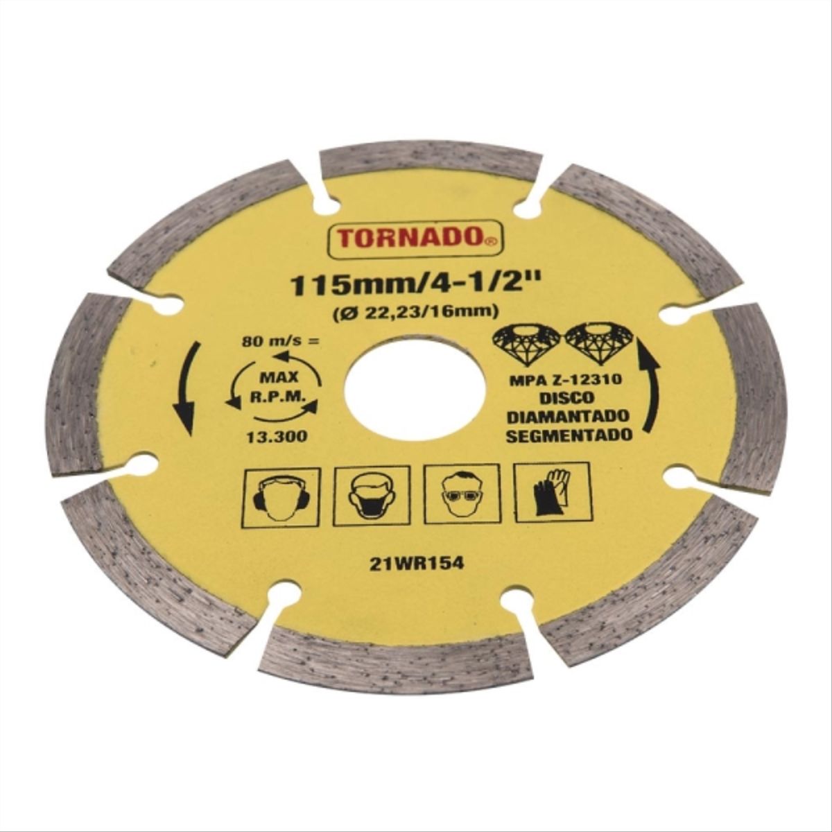 TORNADO - Disco diamantado segmentado 4 1/2" concreto tornado