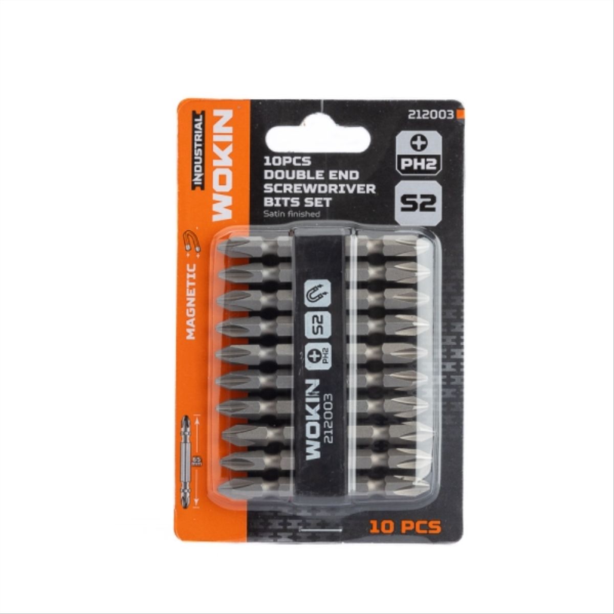 WOKIN - Set de Puntas Magneticas PH2 65mm 10 UN