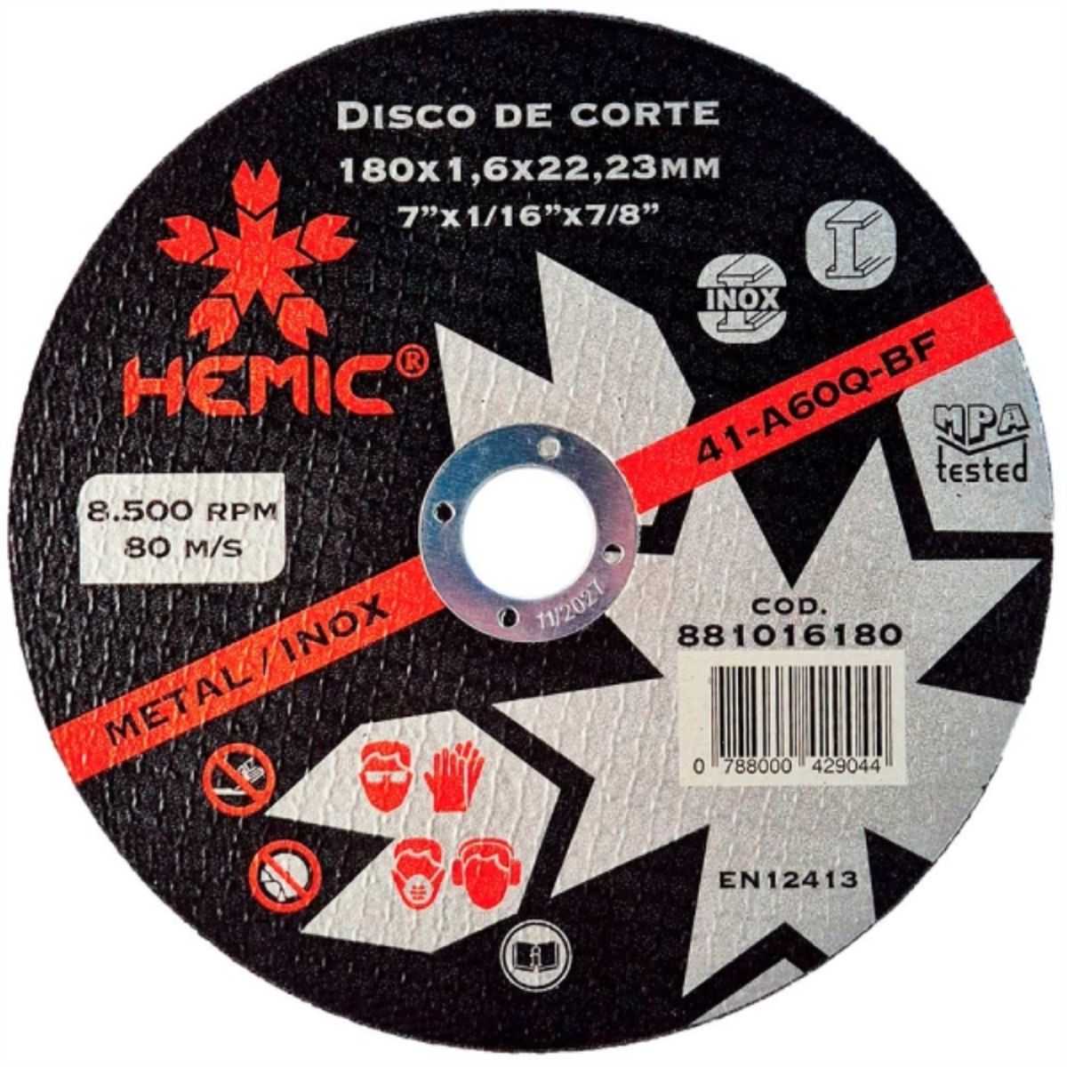 HEMIC - Disco de Corte HEMIC 180x1,6x22,23mm