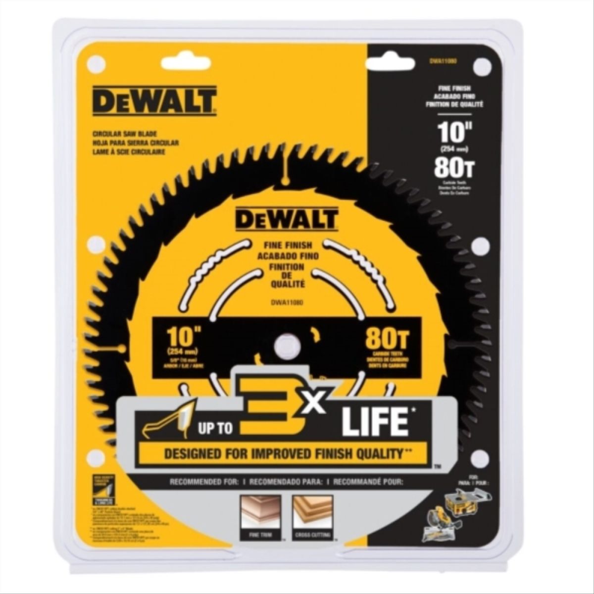 DEWALT - Disco Sierra 10'' 80 dientes DWA11080