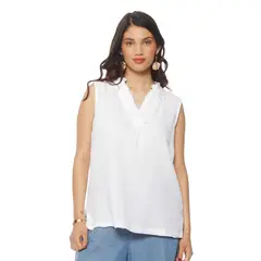 WADOS - BLUSA SIN MANGA SOLIDO ESCOTE V