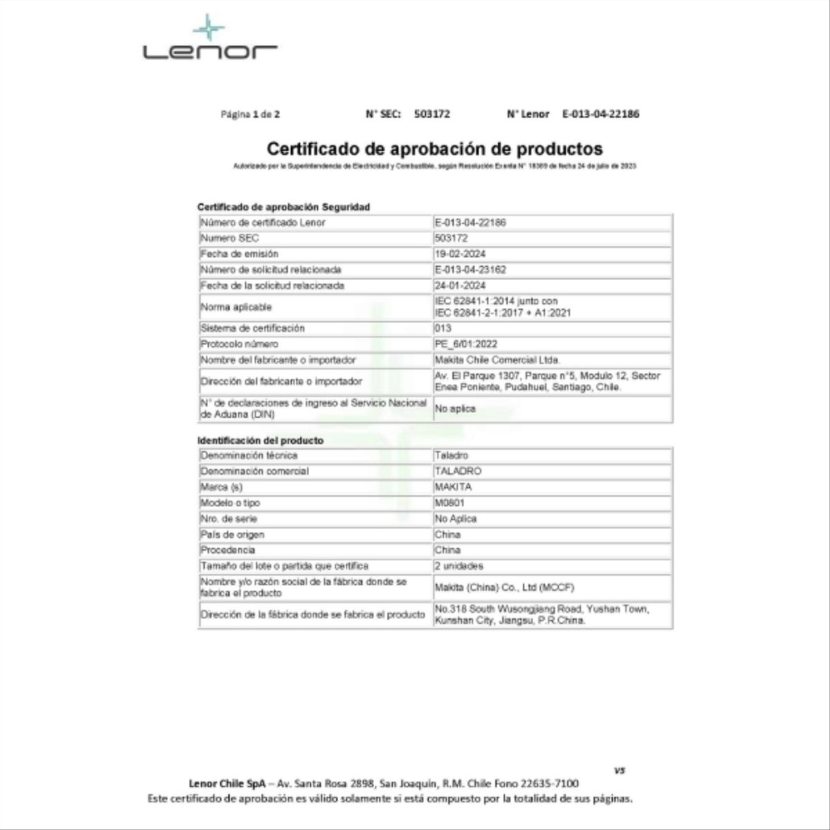 MAKITA - Taladro percutor 13 mm 500W M0801KB