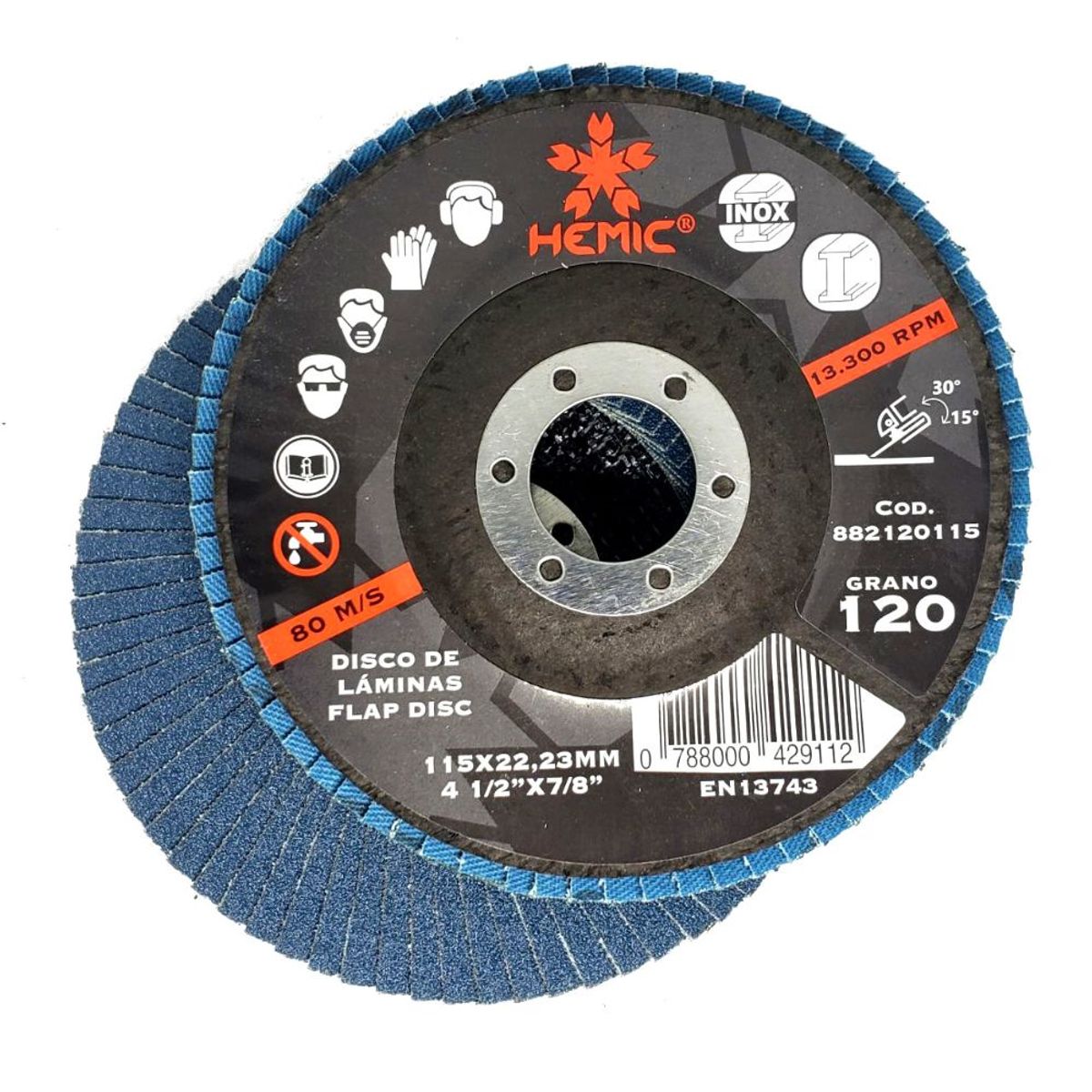 HEMIC - Disco traslapado metal 4 1/2 gr.120