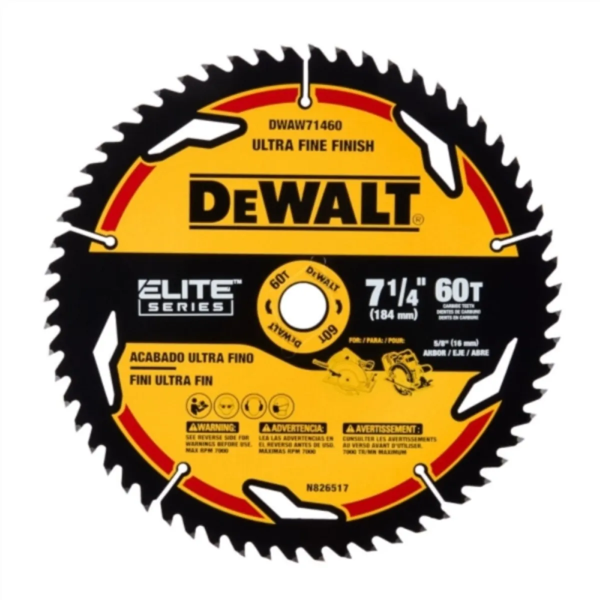 DEWALT - Disco Sierra 7 1/4 60 Dientes DWAW71460 Elite