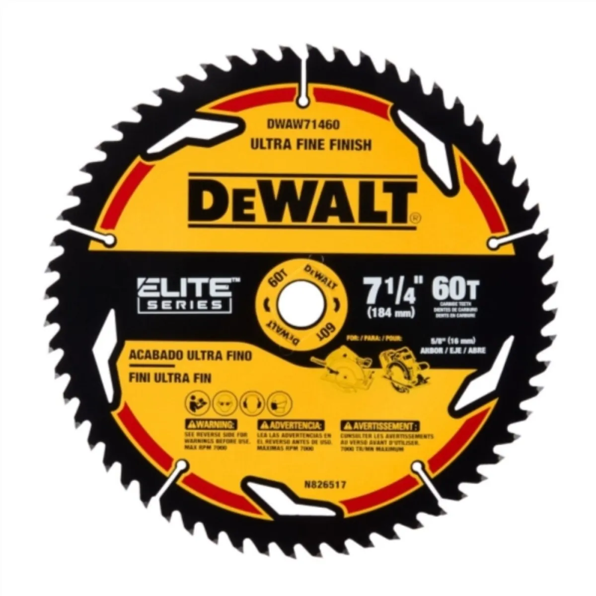 DEWALT - Disco Sierra 7 1/4 60 Dientes DWAW71460 Elite